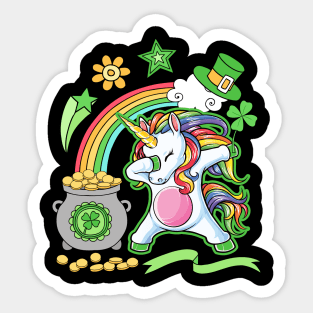 Lepricorn Leprechaun Dabbing Unicorn Girls St Patricks Day Sticker